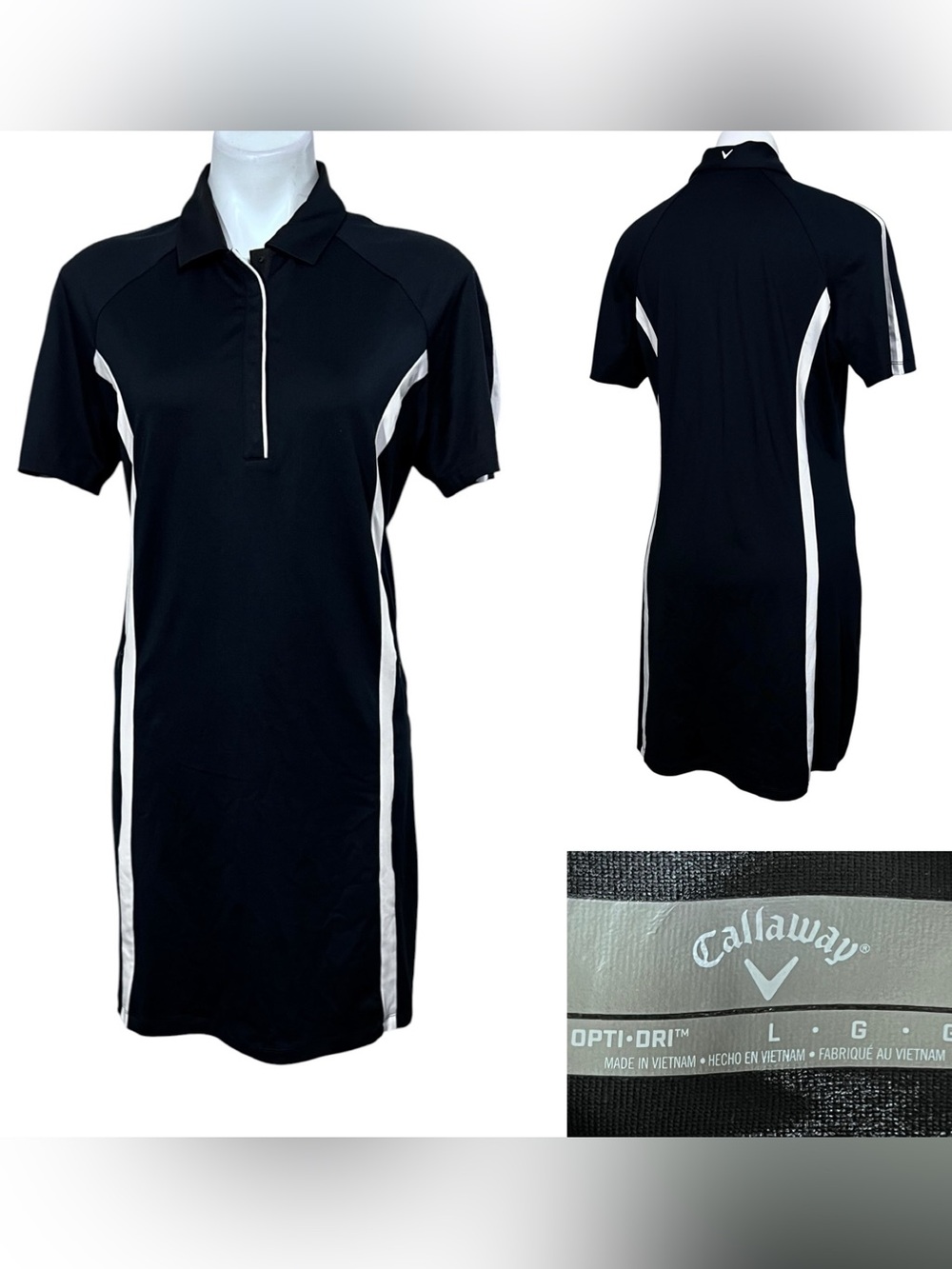 Callaway Golf dress sz L Swing Tech Color Block Short Sleeve casual athletic